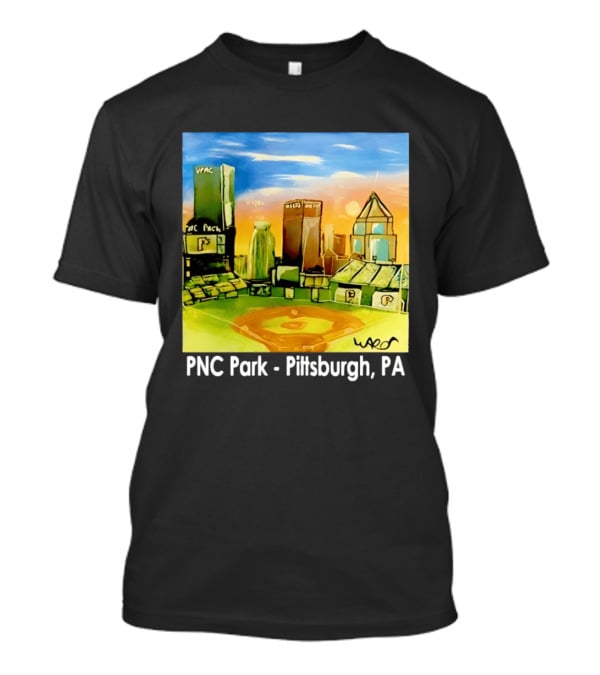 PNC Park Pittsburgh PA Baseball Skyline Art Print T-Shirt