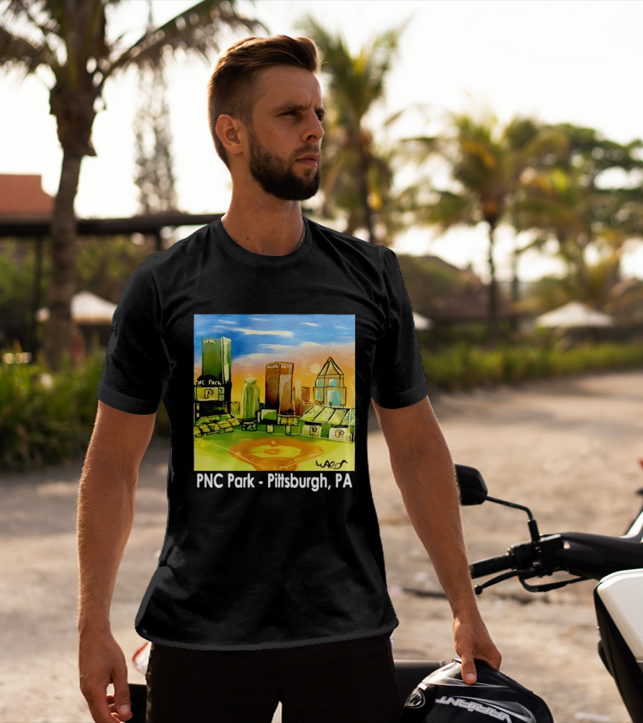 PNC Park Pittsburgh PA Baseball Skyline Art Print T-Shirt
