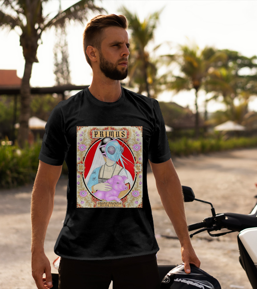 Primus Circolo Magnolia Milan Italy July August 2026 Concert Floral T-Shirt