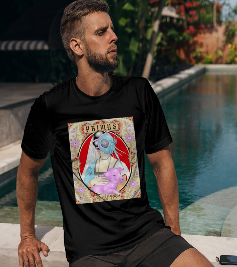 Primus Circolo Magnolia Milan Italy July August 2026 Concert Floral T-Shirt