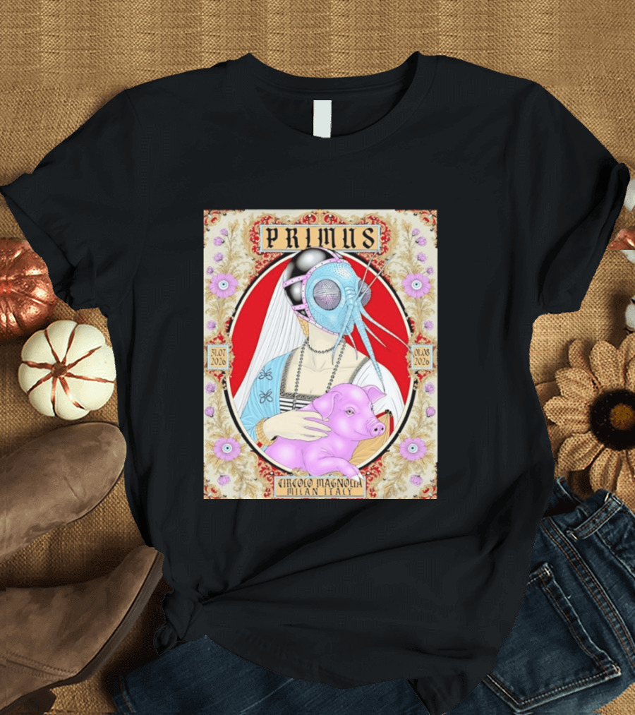 Primus Circolo Magnolia Milan Italy July August 2026 Concert Floral T-Shirt