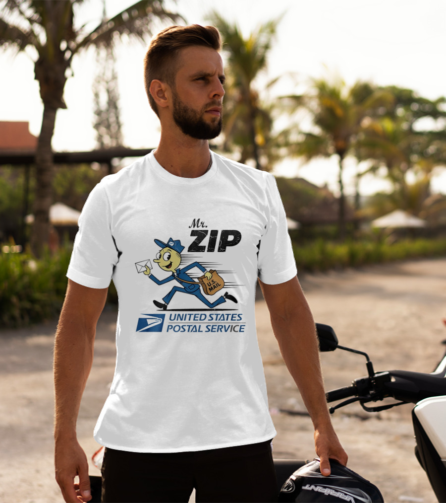 Mr ZIP USPS Retro Distressed U.S. Mail Carrier T-Shirt