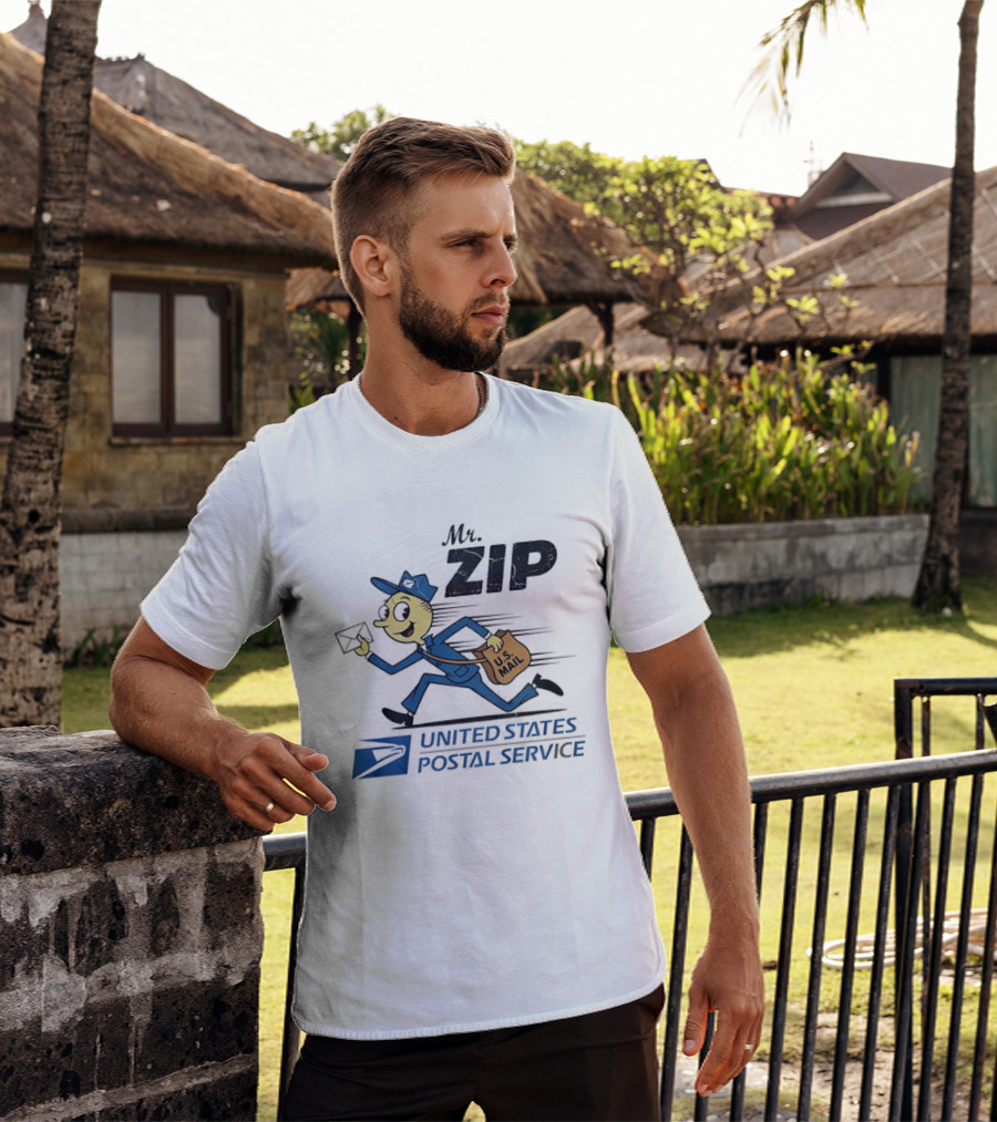 Mr ZIP USPS Retro Distressed U.S. Mail Carrier T-Shirt