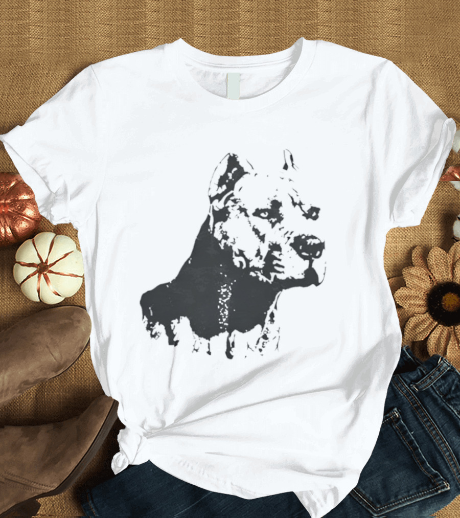 Distressed Pit Bull Dog Face Art For Dog Lovers T-Shirt
