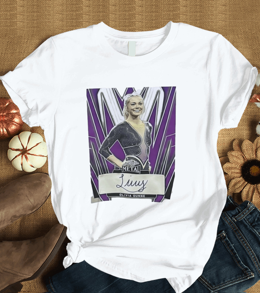 Leaf Metal Olivia Dunne Livvy Autograph Card T-Shirt