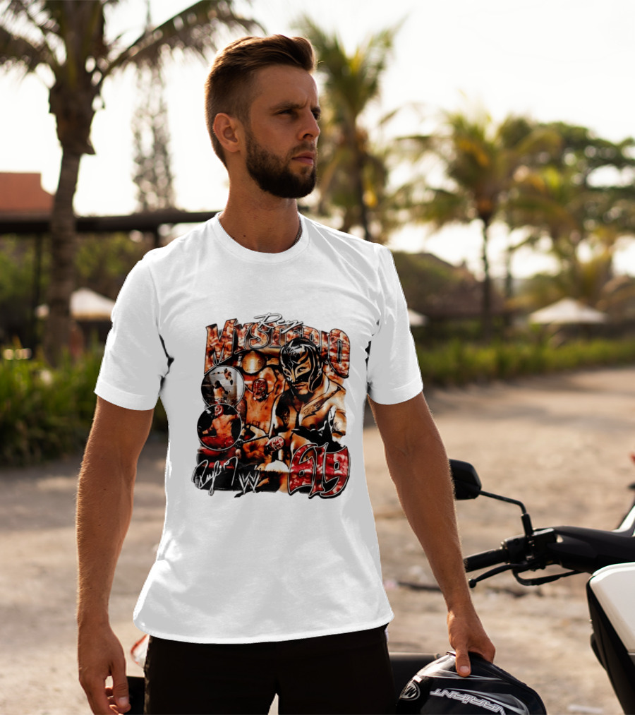 Rey Mysterio 619 WWE Wrestling Mask Signature Action T-Shirt