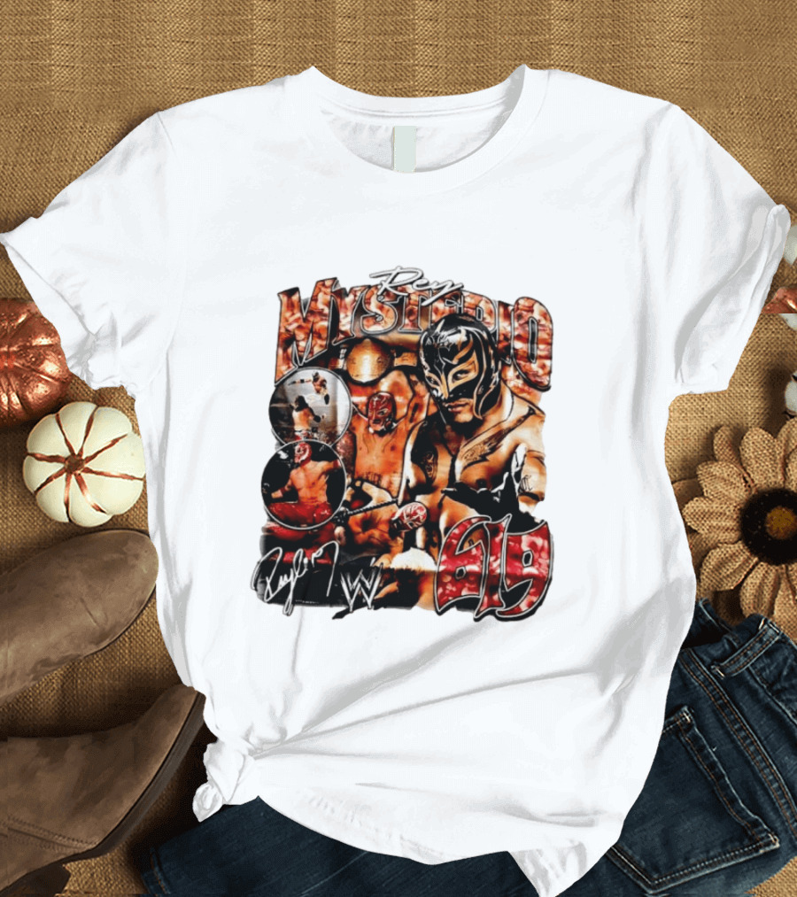 Rey Mysterio 619 WWE Wrestling Mask Signature Action T-Shirt