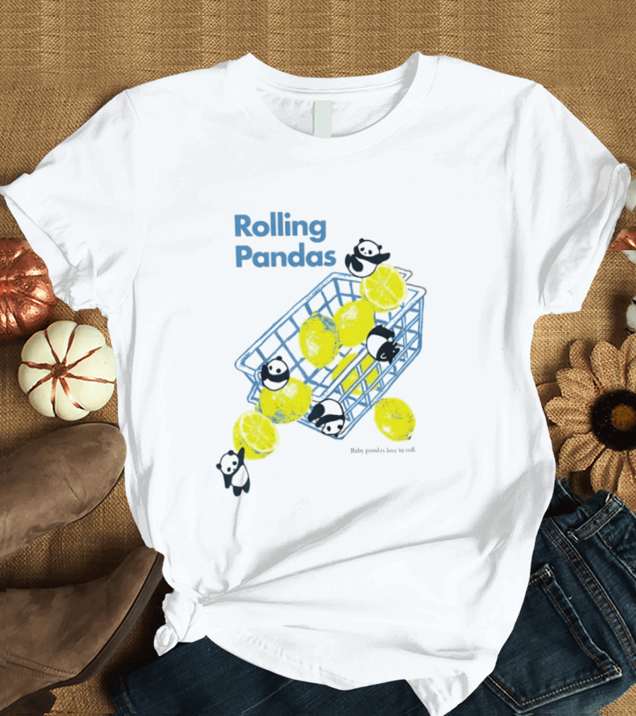 Rolling Pandas Baby Pandas Love Lemons In Basket T-Shirt