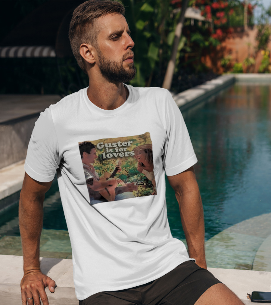 Guster Is For Lovers Romantic Picnic Scene With Guitar And Smiling Couple T-Shirt