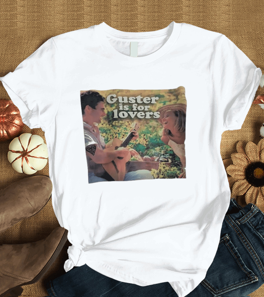 Guster Is For Lovers Romantic Picnic Scene With Guitar And Smiling Couple T-Shirt