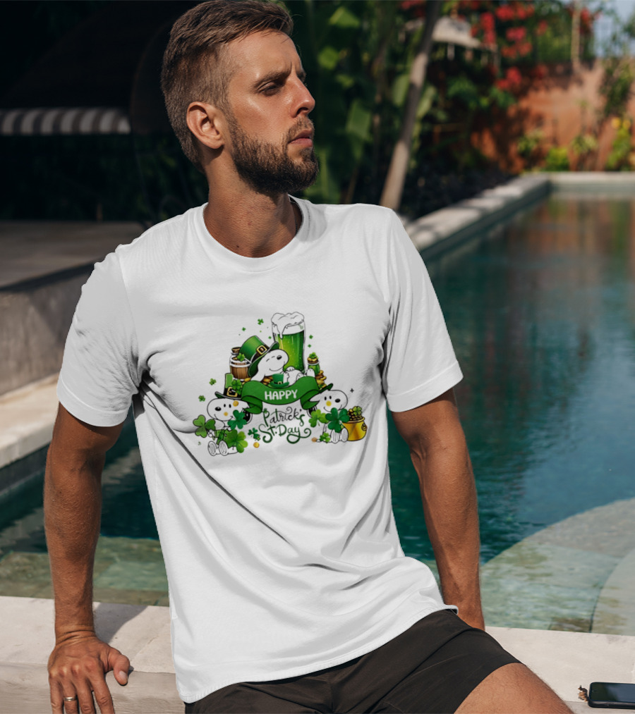 Snoopy St Patrick's Day Peanuts Shamrock Happy T-Shirt
