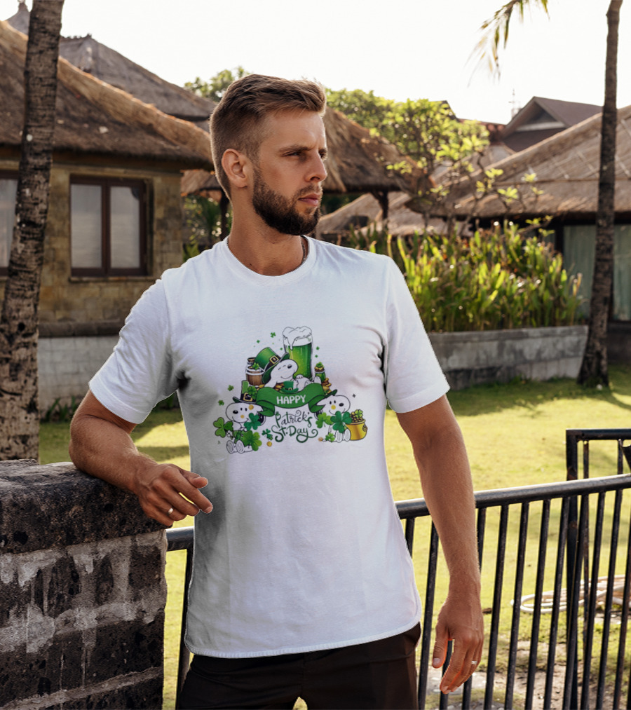 Snoopy St Patrick's Day Peanuts Shamrock Happy T-Shirt