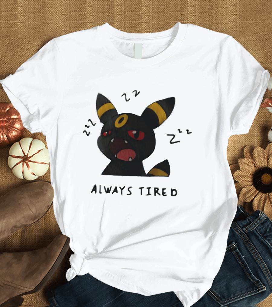 Umbreon Always Tired With ZZZs And Open Mouth Pokémon T-Shirt