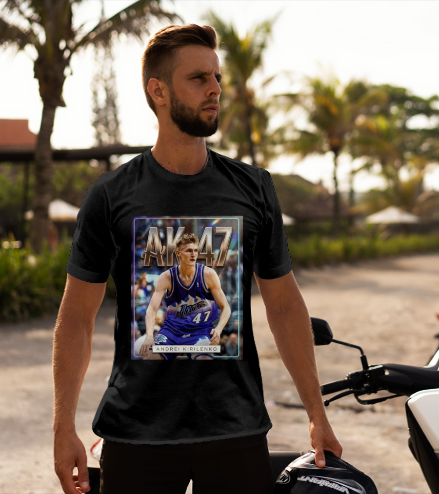 AK 47 Andrei Kirilenko Utah Jazz NBA Basketball Legends T-Shirt