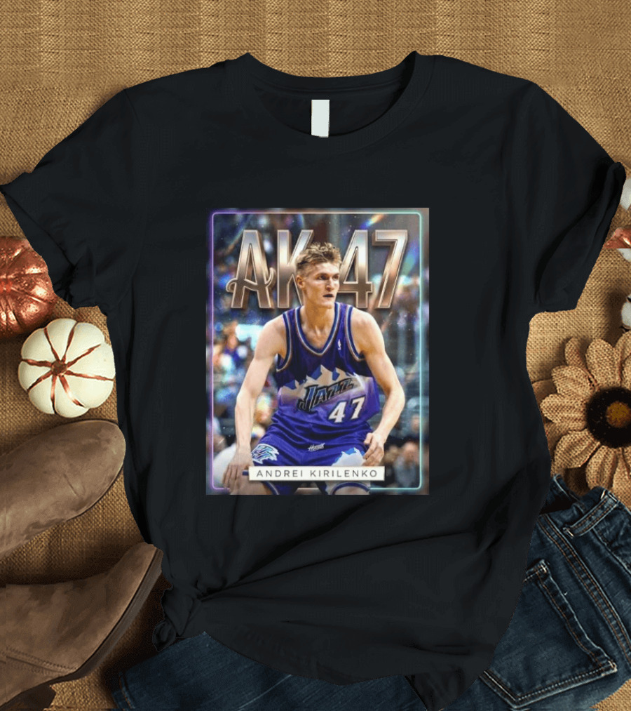 AK 47 Andrei Kirilenko Utah Jazz NBA Basketball Legends T-Shirt