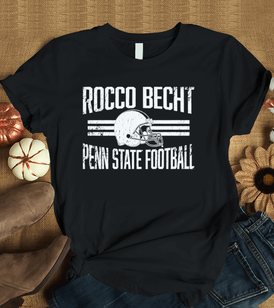 Rocco Becht Penn State Football Distressed Helmet T-Shirt