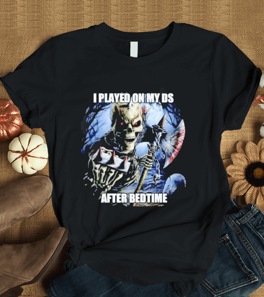 I Played On My DS After Bedtime Skeleton Gaming Humor T-Shirt