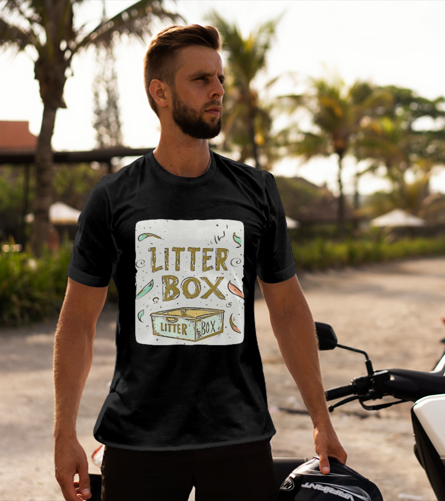 Litter Box Cat Pet Kitten Animal Fun Artwork With Litter Box T-Shirt