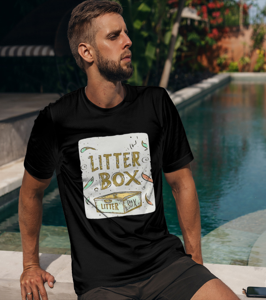 Litter Box Cat Pet Kitten Animal Fun Artwork With Litter Box T-Shirt