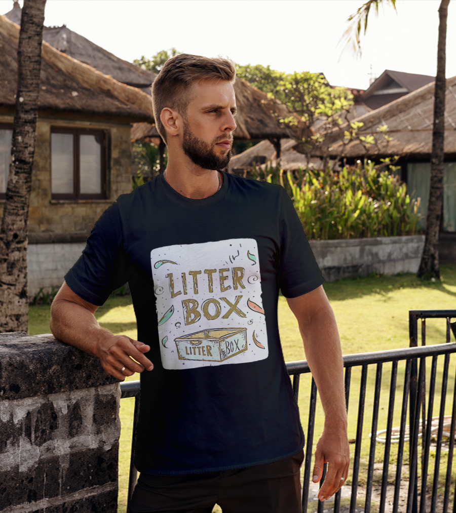 Litter Box Cat Pet Kitten Animal Fun Artwork With Litter Box T-Shirt