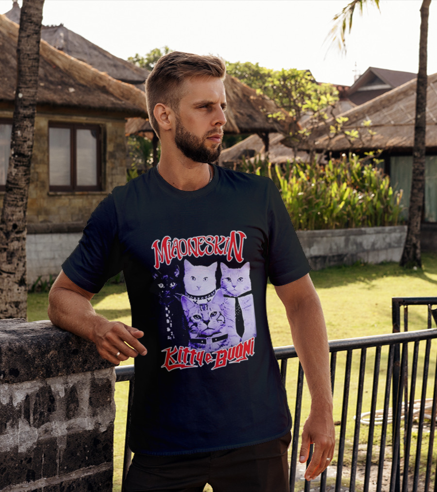 Miaoneskin Kitty E Buoni Maneskin Cats Band T-Shirt