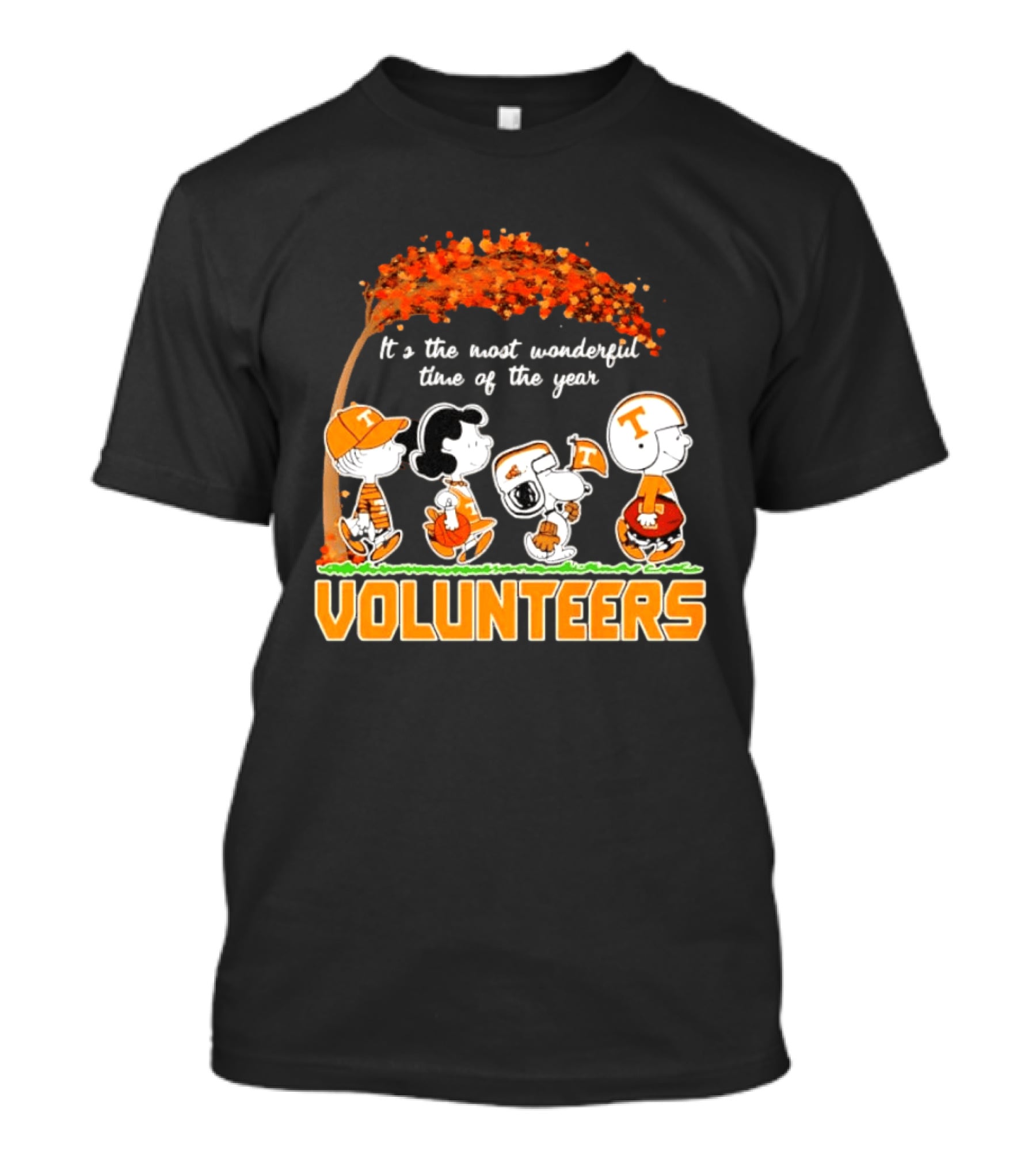 Peanuts Characters Tennessee Volunteers It's The Most Wonderful Time Of The Year T-Shirt