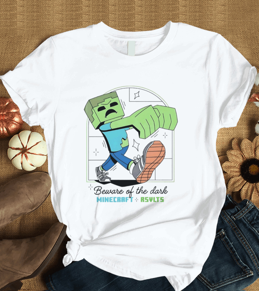 Beware Of The Dark Zombie Minecraft RSVLTS Gaming T-Shirt