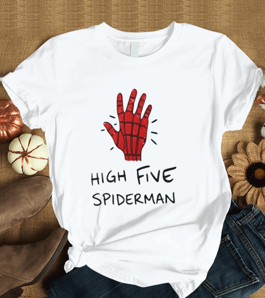 High Five Spiderman Marvel Superhero Comic Book T-Shirt