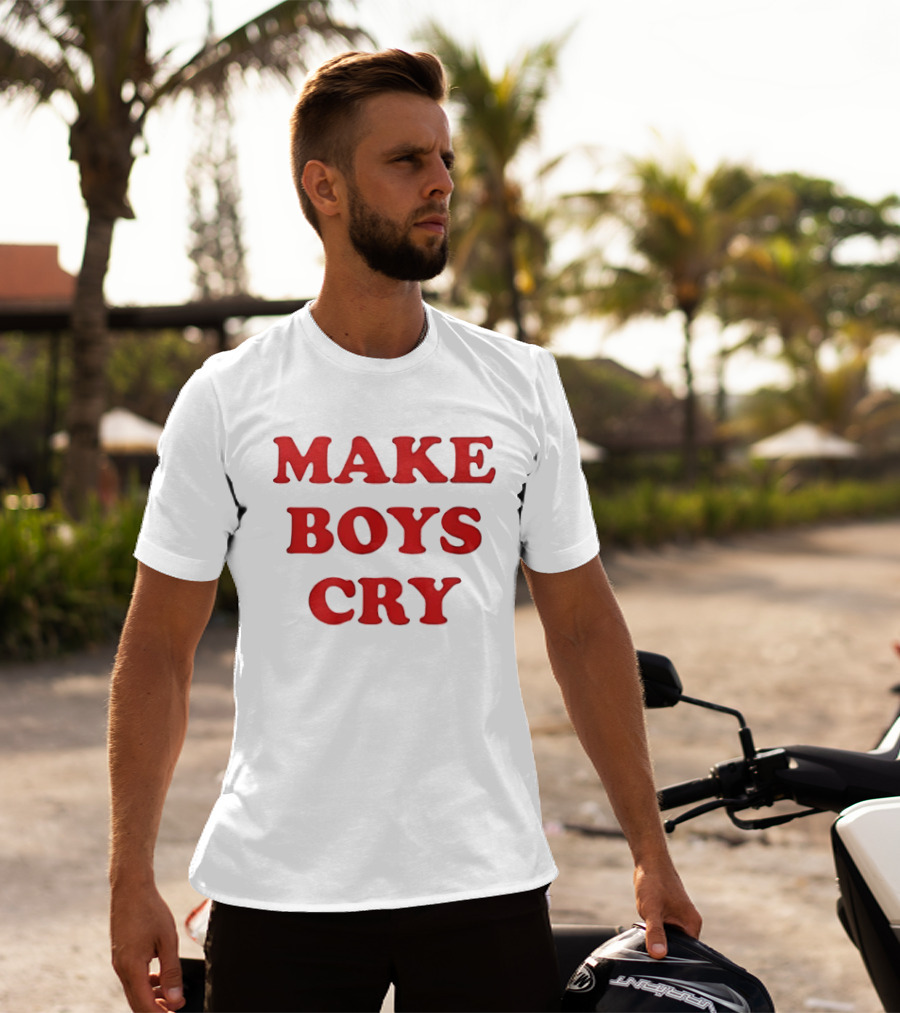 Make Boys Cry Aesthetic Y2K Trendy Red T-Shirt