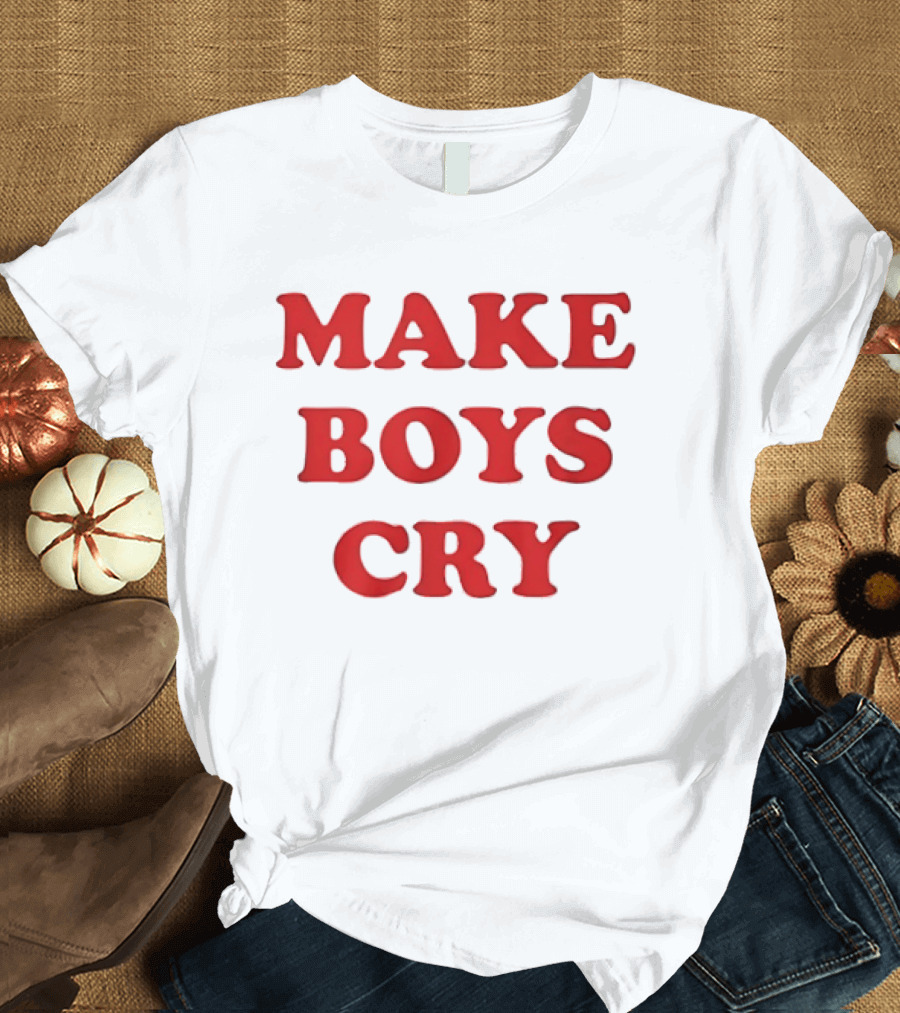 Make Boys Cry Aesthetic Y2K Trendy Red T-Shirt