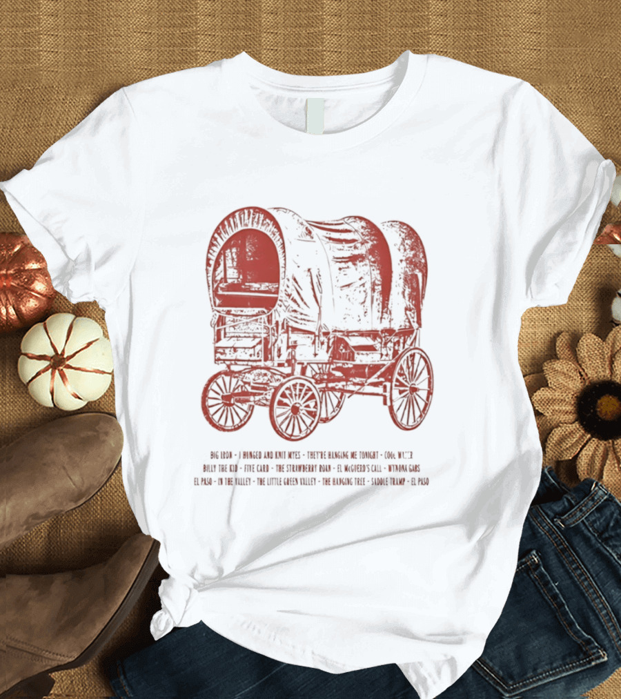 Marty Robbins Big Iron El Paso Western Songs Covered Wagon T-Shirt