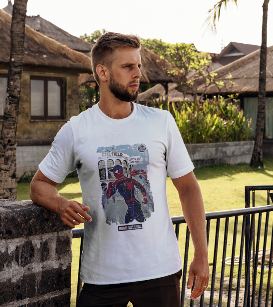 Citi Field Marvel Super Hero Day Spiderman Let's Go Mets 2026 T-Shirt