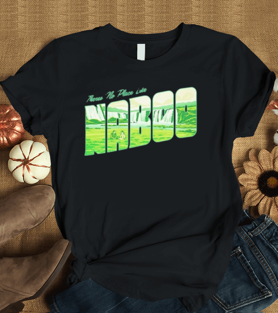 Anakin Skywalker Padme Amidala Star Wars There Is No Place Like Naboo Scenic Waterfalls T-Shirt