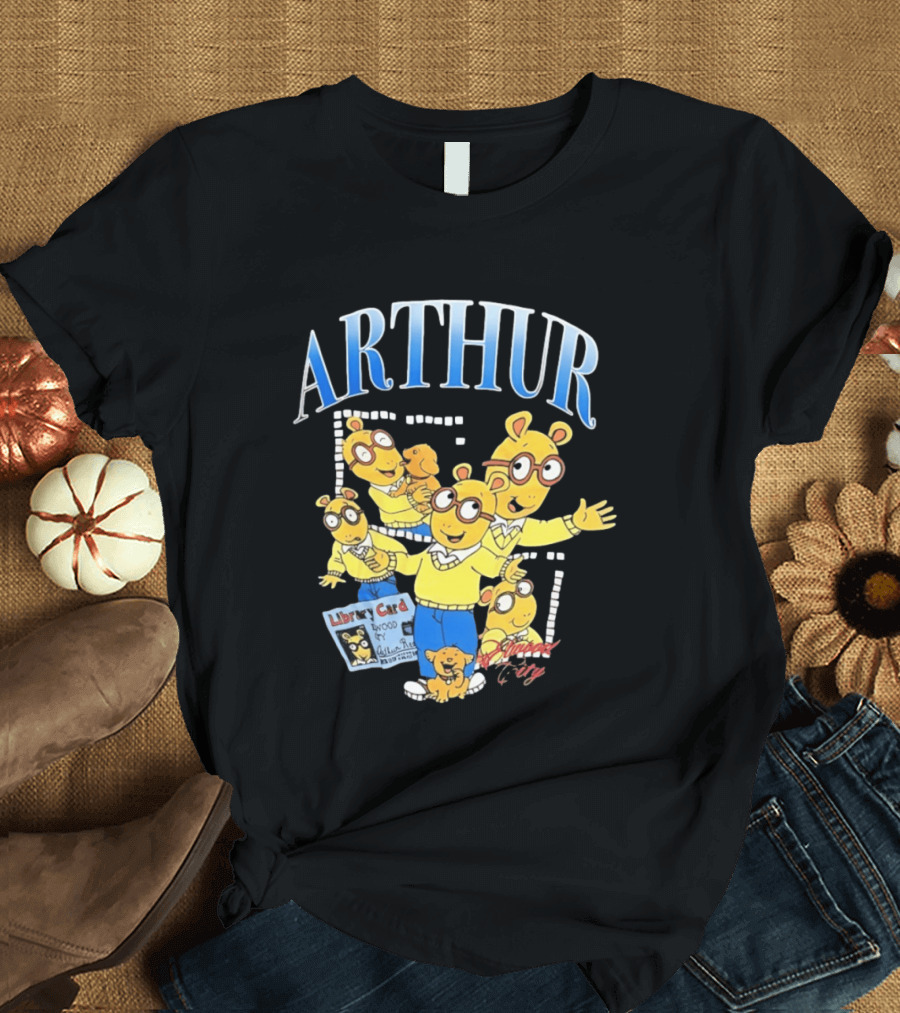 Arthur Read And Pal Library Card Elwood City PBS Kids T-Shirt