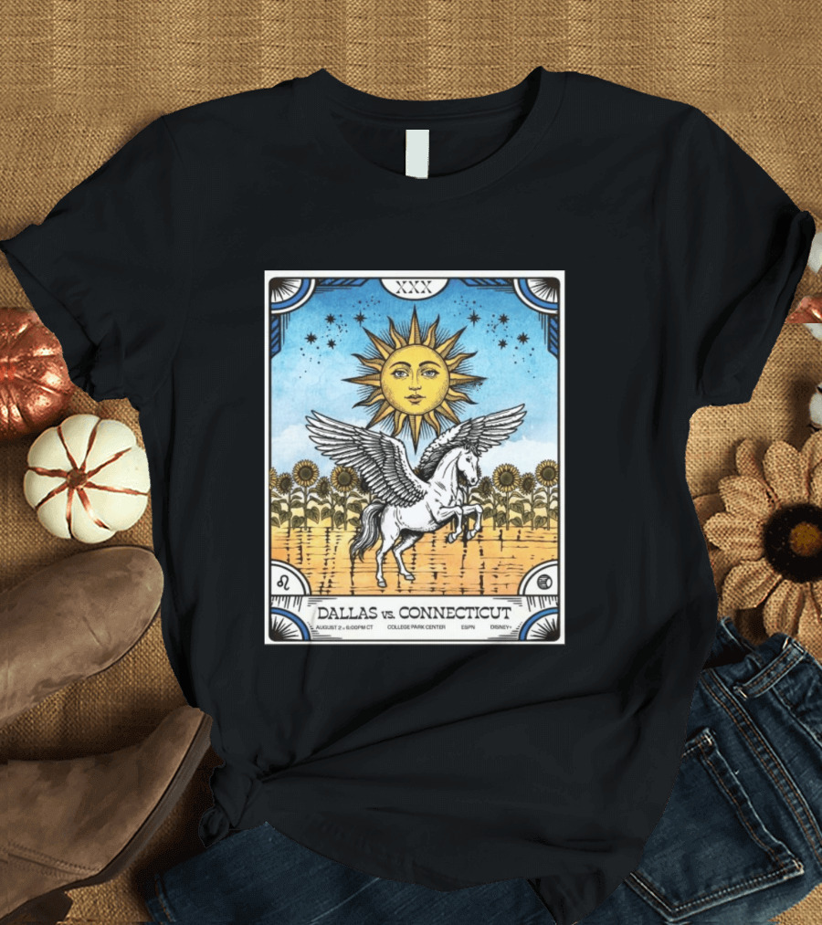 Dallas Vs Connecticut August 2 6pm CT College Park Center ESPN Disney Sunflower Pegasus Sun T-Shirt