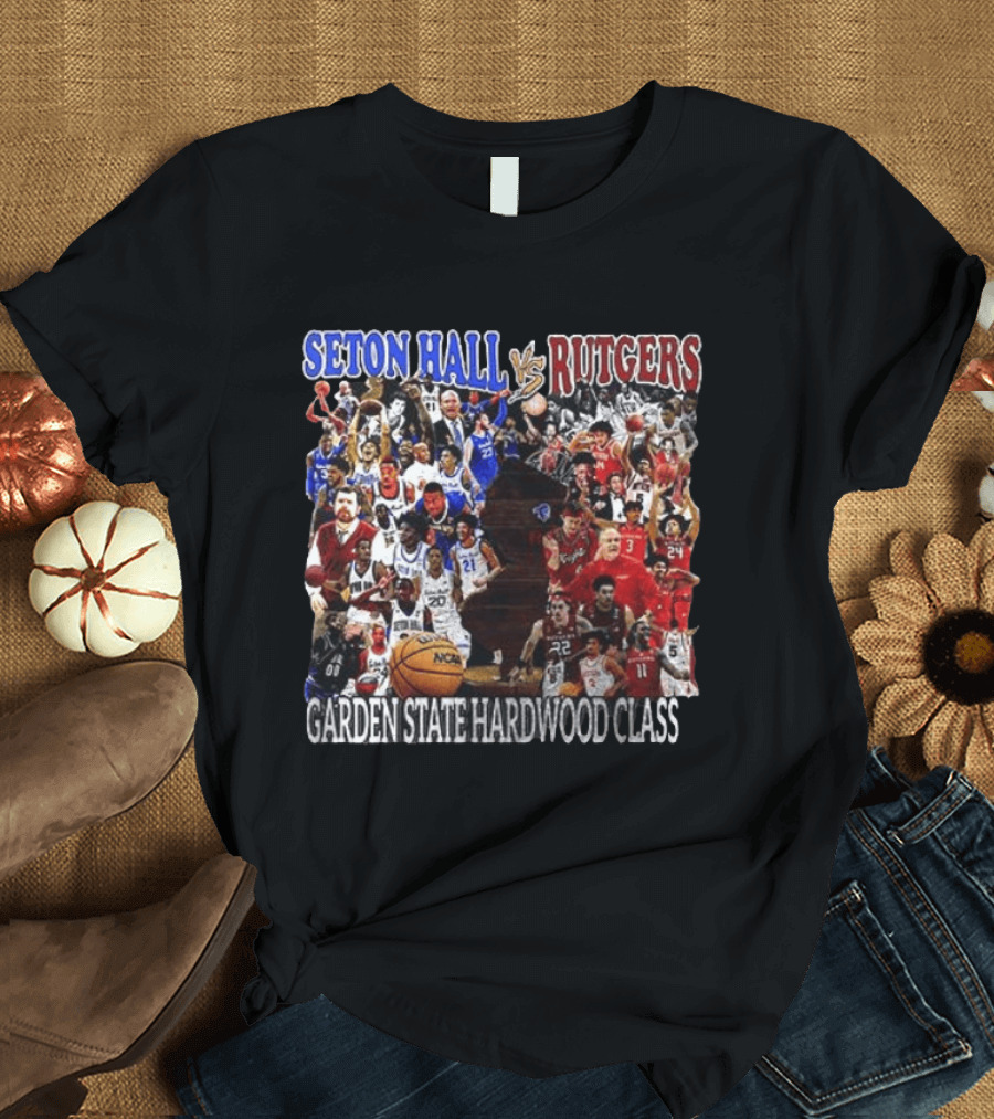 Seton Hall Vs Rutgers Garden State Hardwood Classic Basketball Showdown T-Shirt