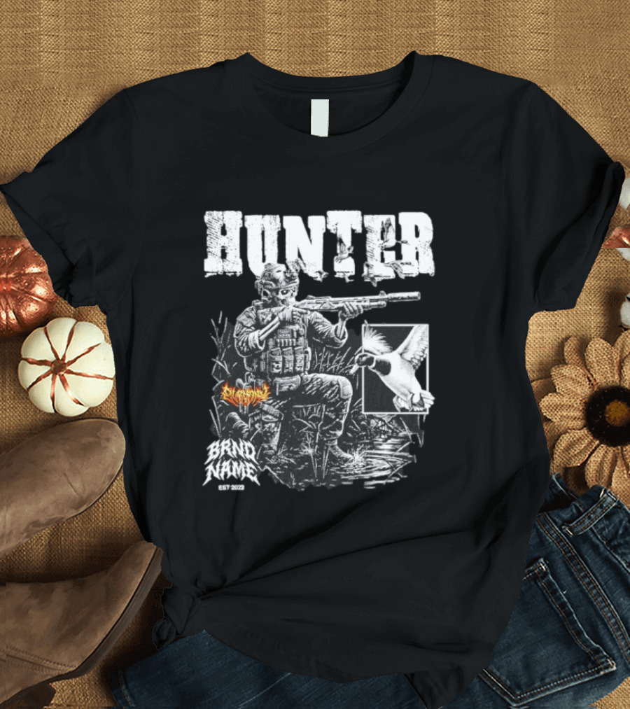 Skeleton Tactical Soldier Duck Hunting Hunter EST 2022 T-Shirt