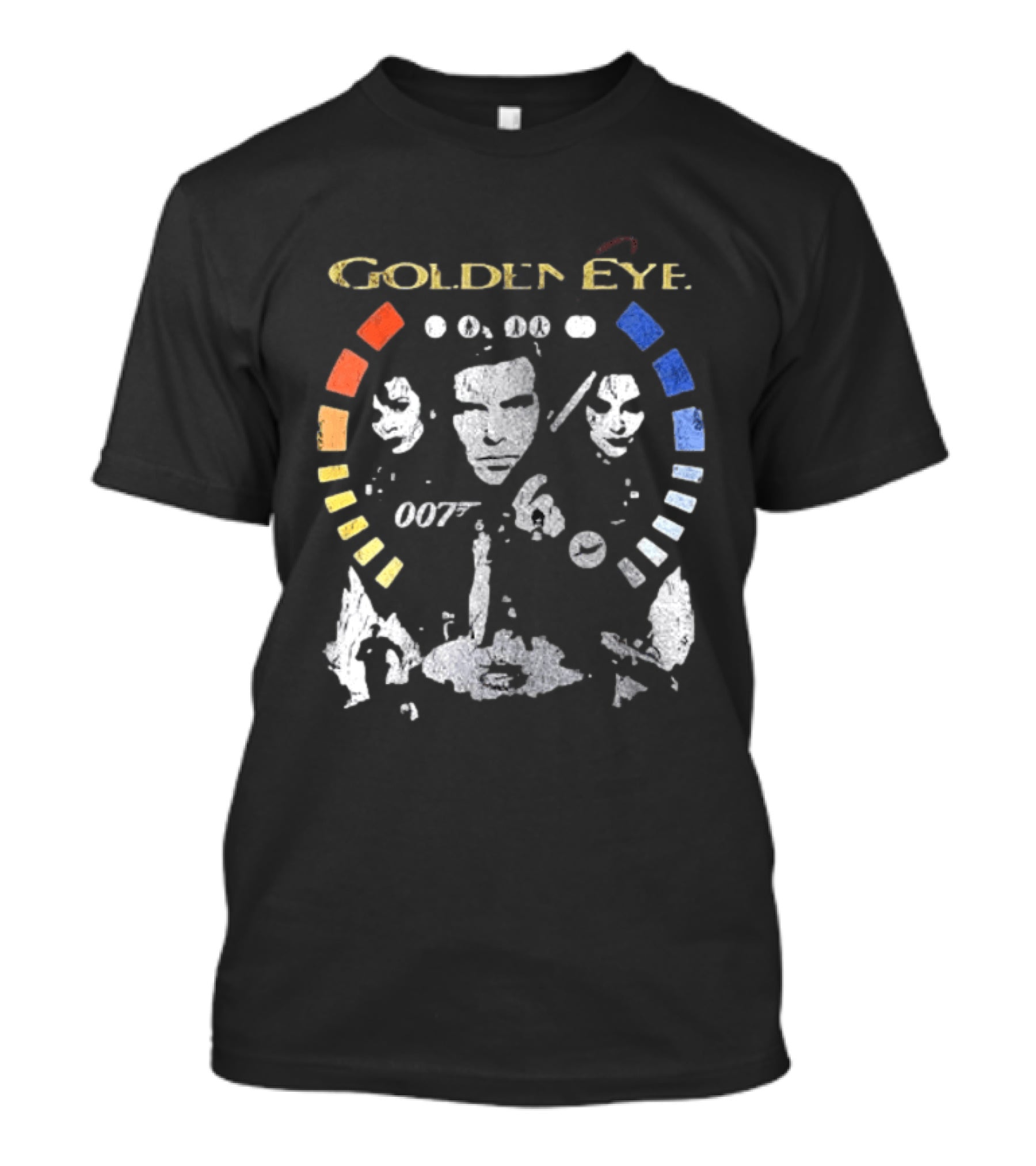 GoldenEye 007 James Bond Faces And Color Blocks T-Shirt