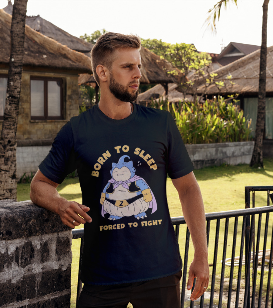 Born To Sleep Forced To Fight Snorlax Majin Buu Fusion T-Shirt