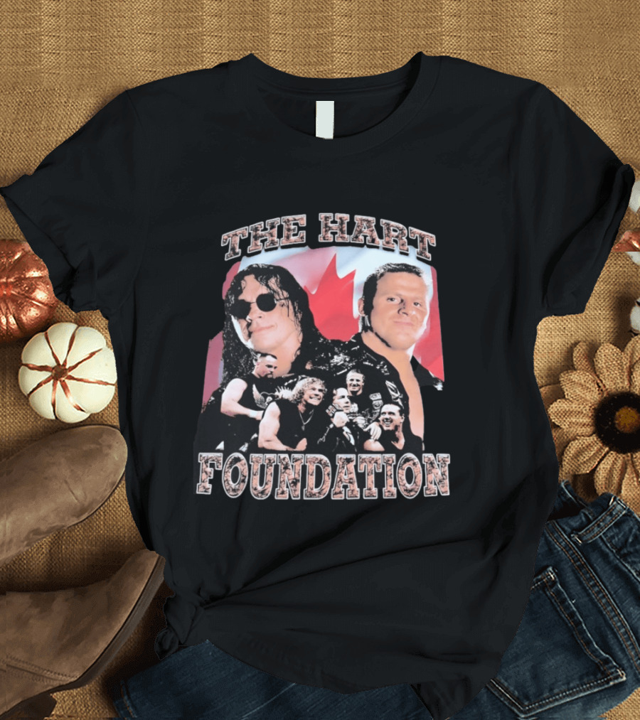 The Hart Foundation 1997 Wrestling Team Canada Flag T-Shirt