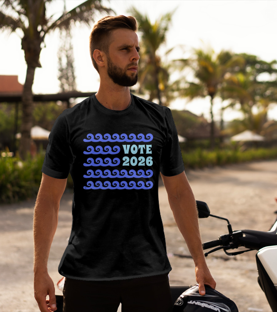Vote 2026 Distressed Blue Wave Political Election T-Shirt