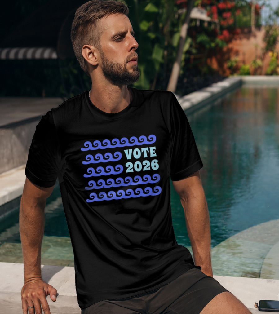 Vote 2026 Distressed Blue Wave Political Election T-Shirt