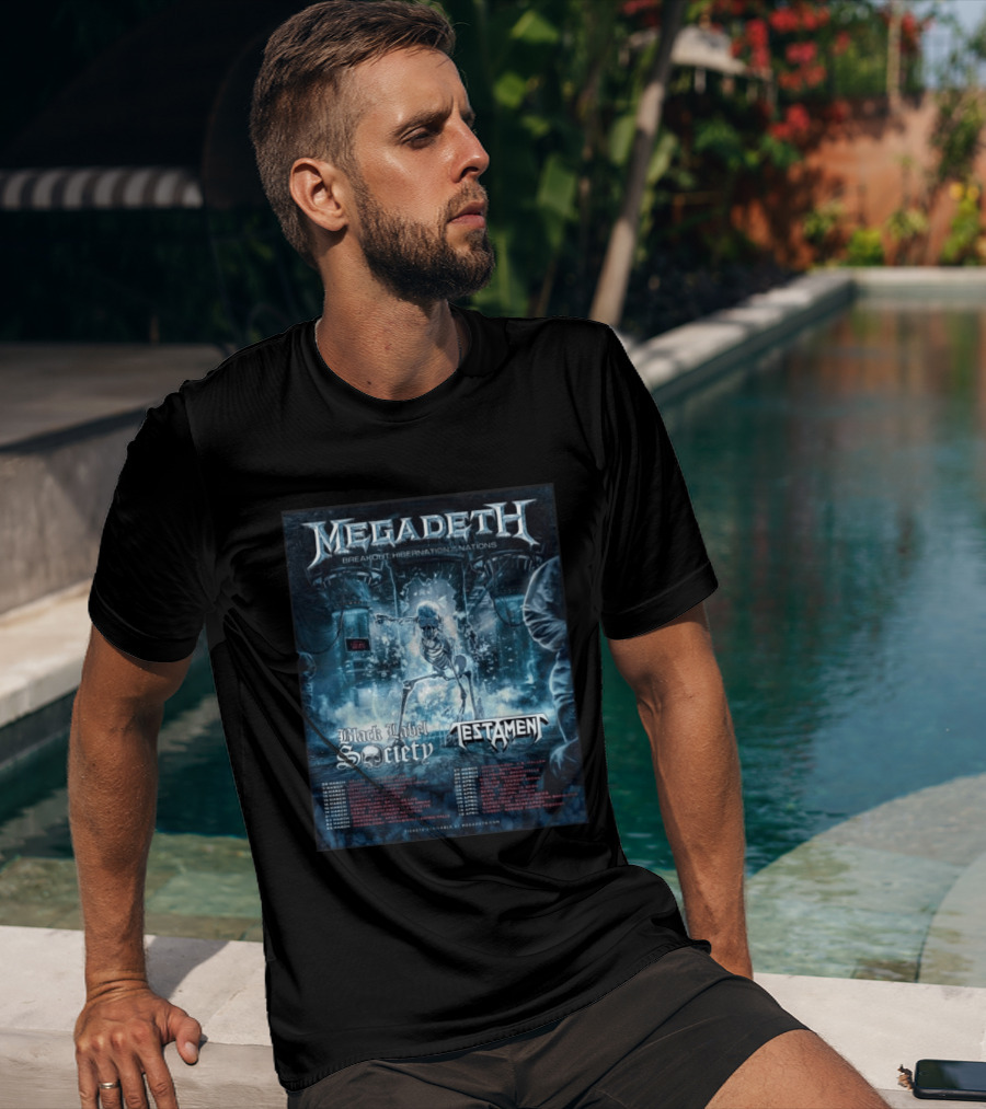 Megadeth Breakout Hibernation Nations Tour Black Label Society Testament T-Shirt
