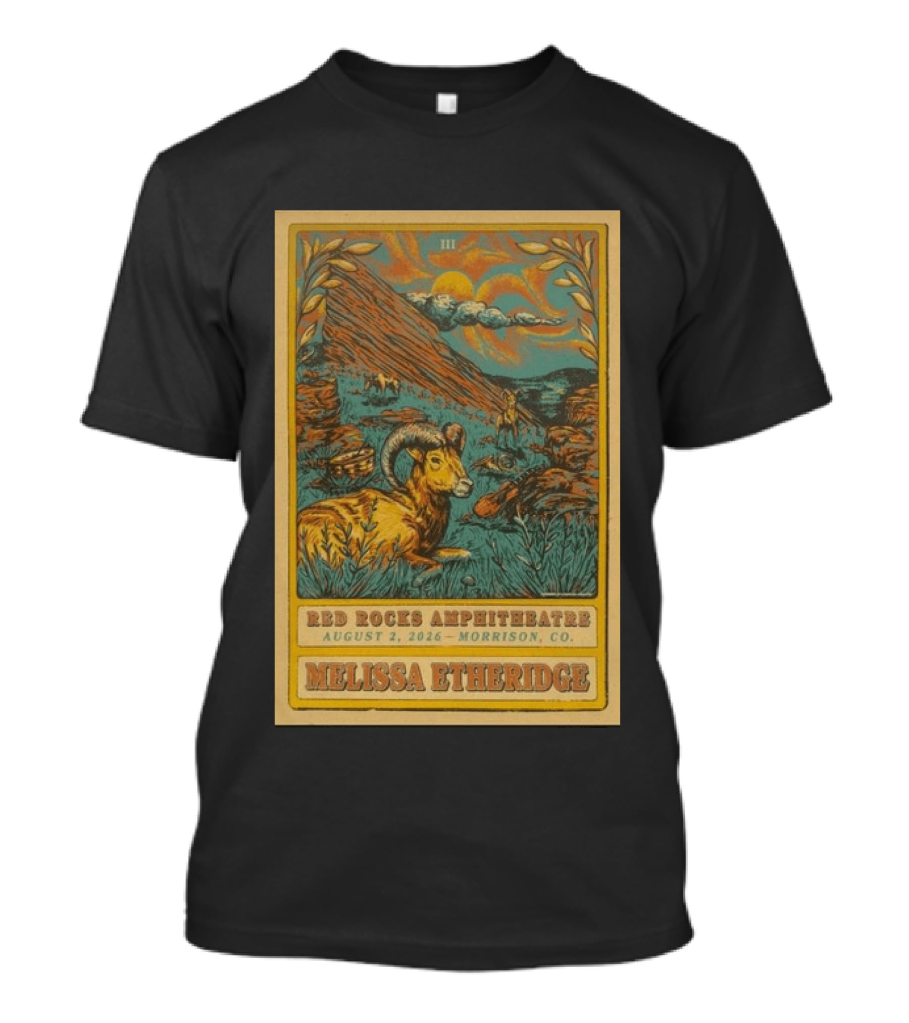 Melissa Etheridge Red Rocks Amphitheatre Morrison CO August 2 2026 T-Shirt