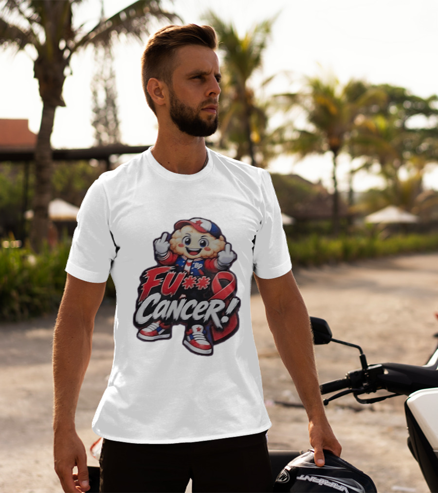 Fu Cancer BP Kid With Awareness Ribbon Support T-Shirt