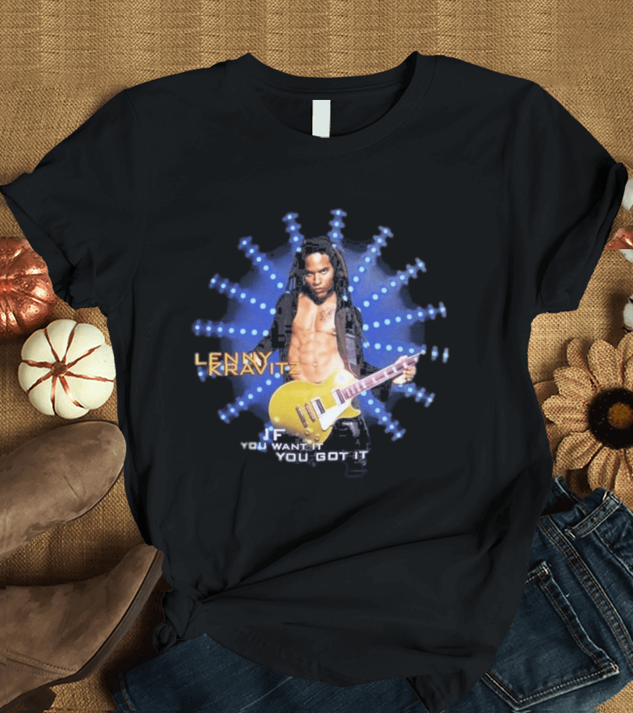 Lenny Kravitz 1993 If You Want It You Got It Yellow Guitar T-Shirt