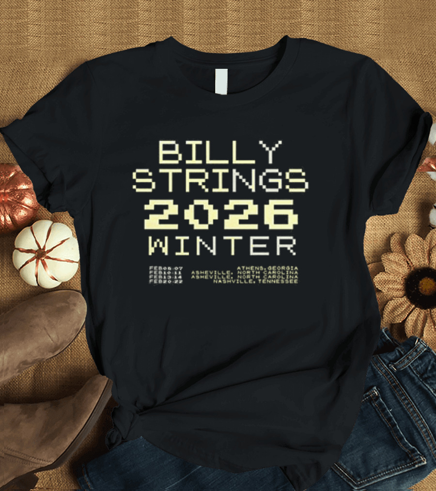 Billy Strings Winter 2026 Banjo Dates Schedule Pixel T-Shirt