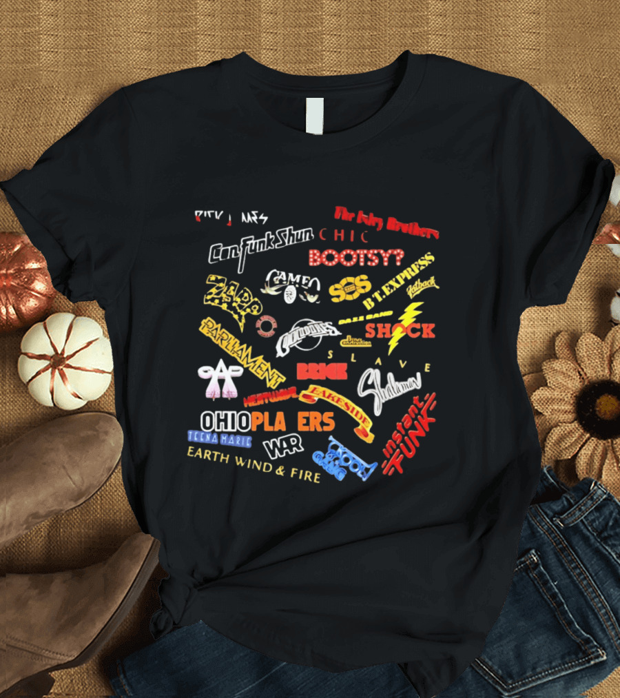 Funk Soul Music Legends R And B Bands Parliament Earth Wind Fire Bootsy Collins Isley Brothers T-Shirt