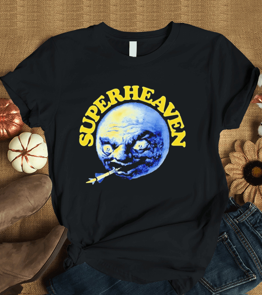 Superheaven Moon Rocket Alternative Rock Moon Face T-Shirt
