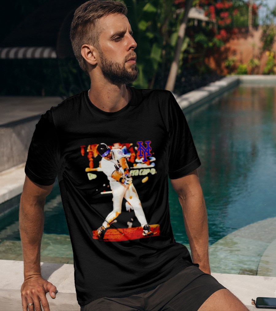 Mike Piazza New York Mets Batting Action MLB Player Swing T-Shirt